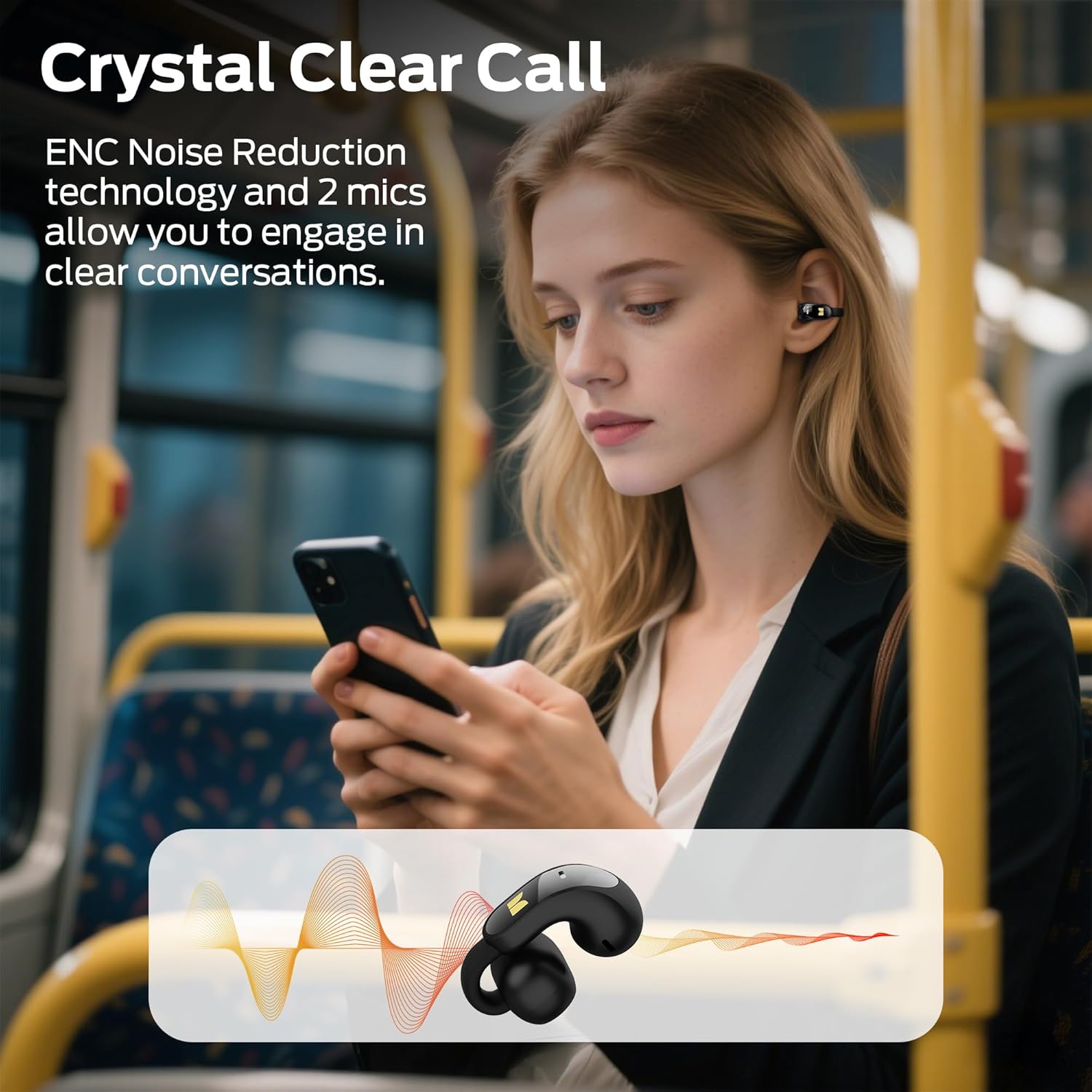 Detalle de Monster AC228 Open Ear Headphones with 24-Hour Battery, IPX5 Water Resistance, Bluetooth 6.0