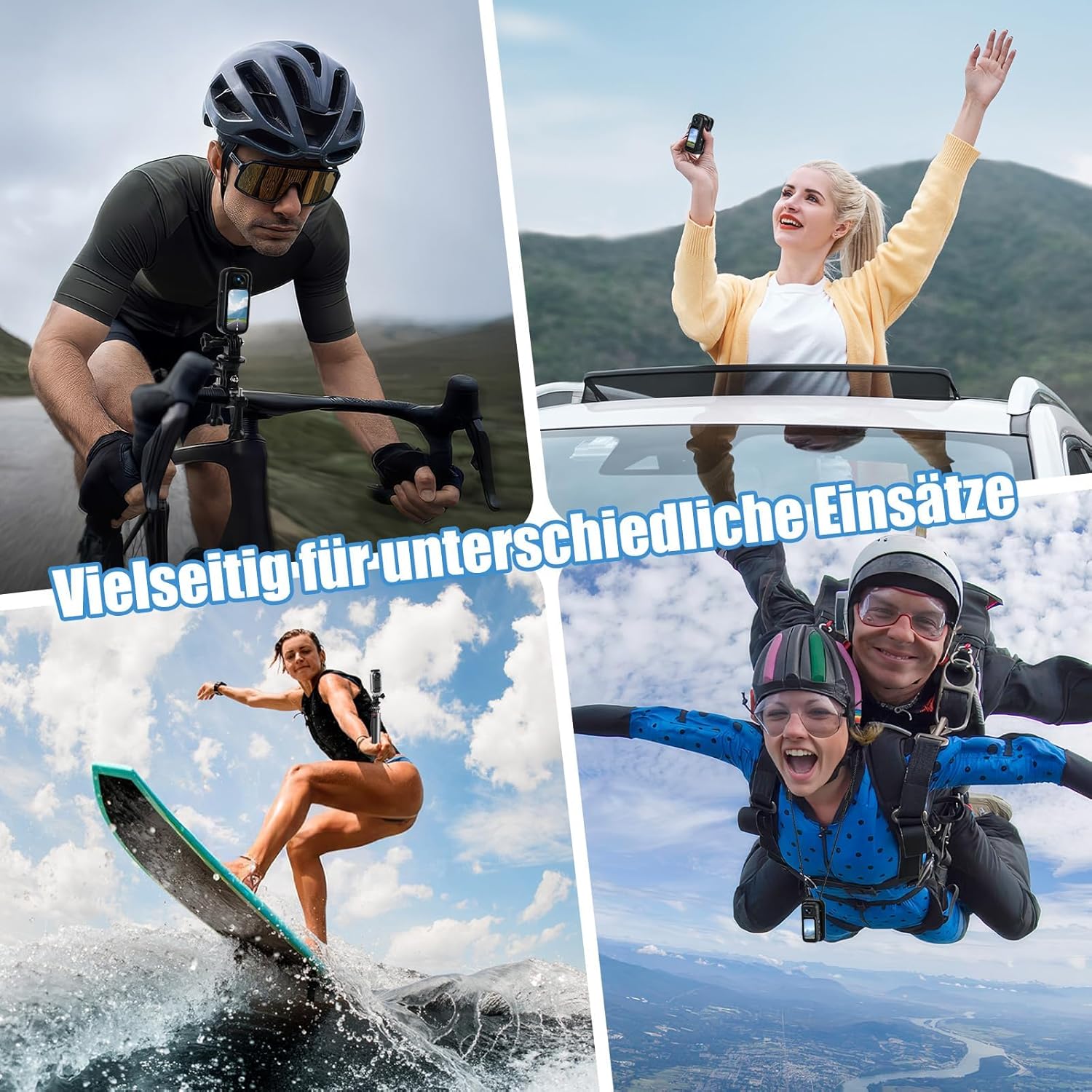 Detalle de Hiwoor Action Cam Mit Touchscreen – 8-Stunden-Akku, wasserdicht bis 30 m, 64 GB & umfangreiches Zubehör