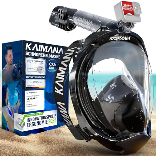 Detalle de KAIMANA Schnorchelmaske Vollgesichtsmaske für Erwachsene & Kinder – CO2-sicher & flexibel einsetzbar