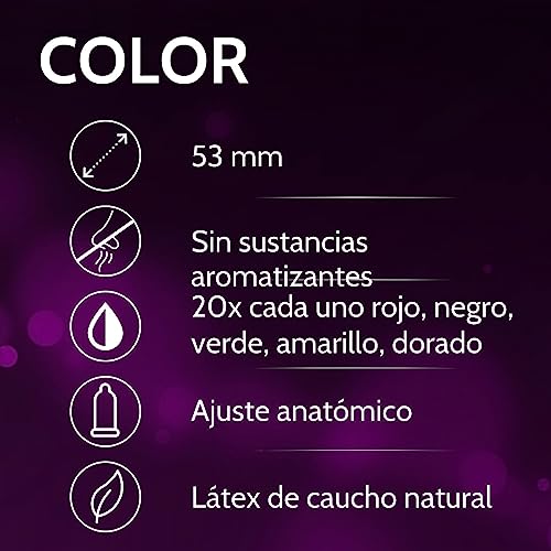 Detalle 2 de VIBRATISSIMO Préservatifs Color, 50 pièces ⚡