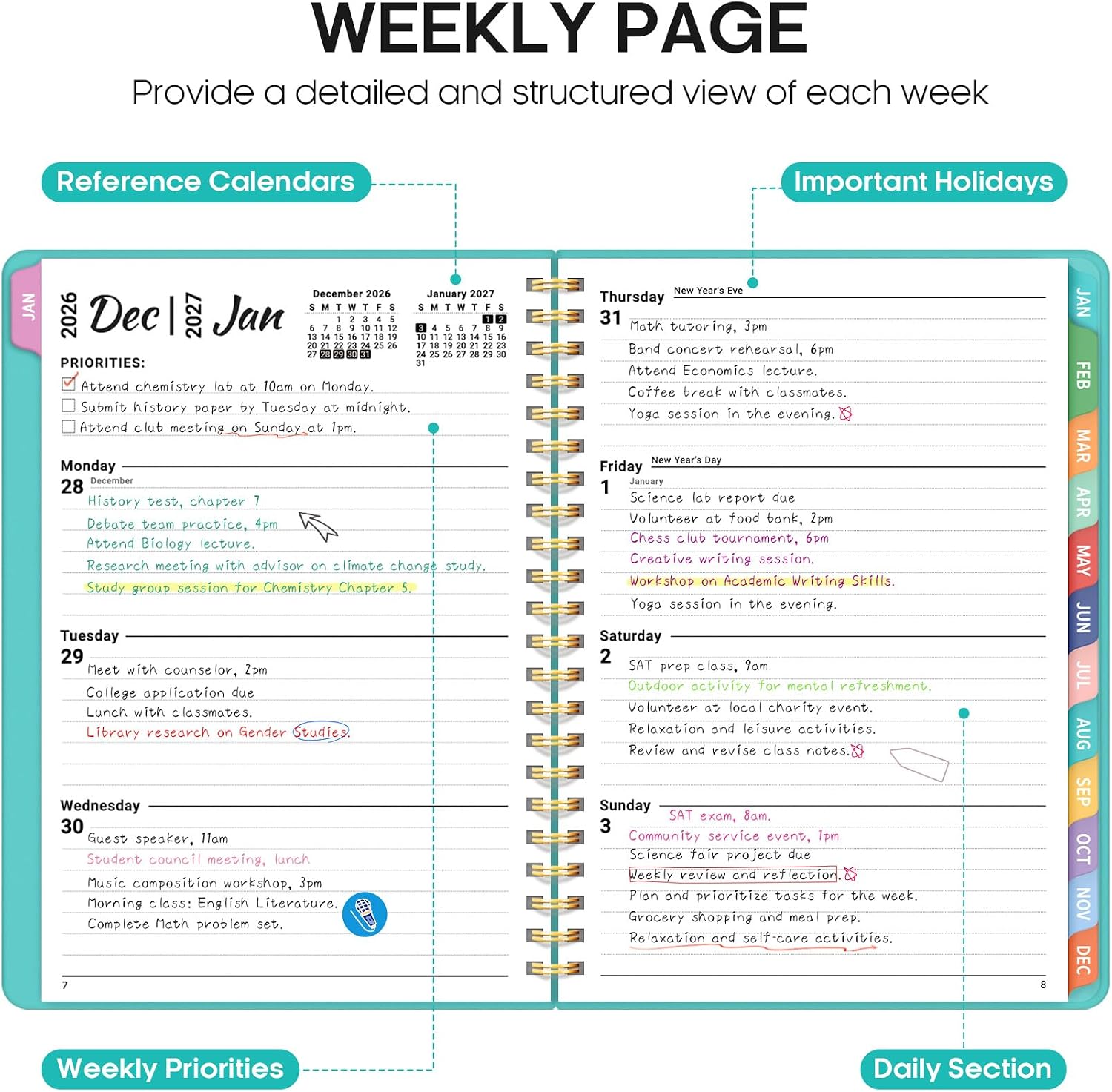 Detalle de Taja Planner 2027-2028, 18-Month Planner