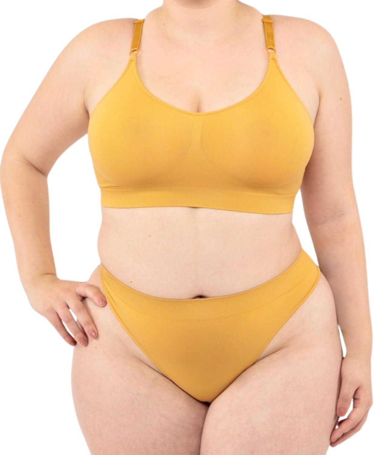 LEELA LAB Reggiseno Senza Ferretto Donna Taglie Forti: comfort Seamless e versatilità con spalline regolabili