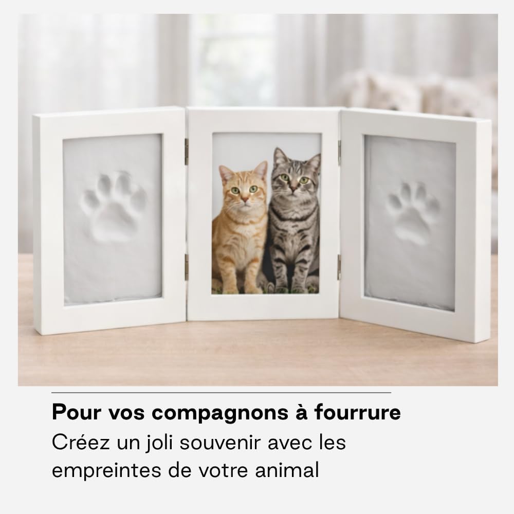 Detalle de Jané Cadre Empreinte Bébé avec Photo – Cadre blanc épuré avec pâte à modeler incluse
