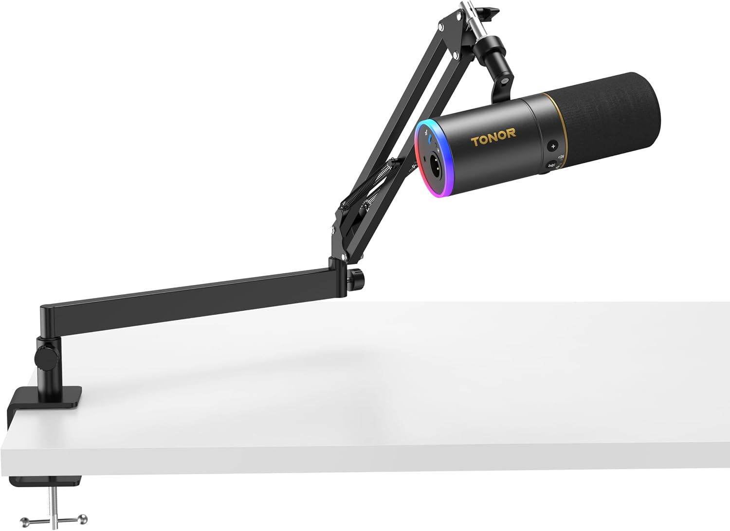 Detalle de TONOR TD520S+ Dynamic USB/XLR Microphone with RGB and Low-Profile Arm