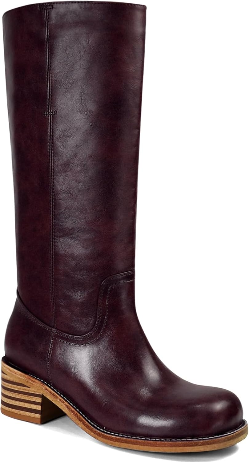 Detalle 2 de UBWDU Women's Knee High Boots with Chunky Block Heel
