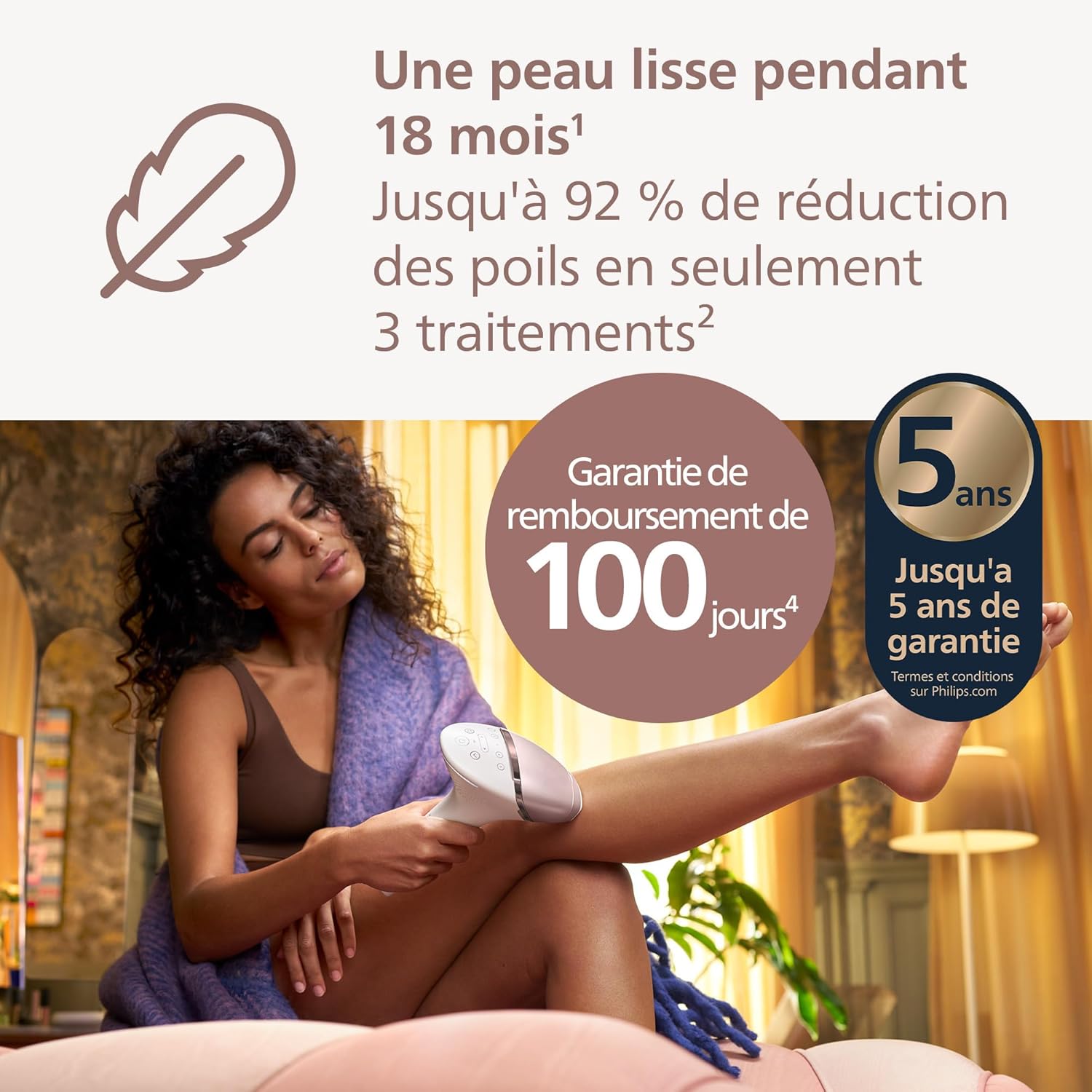 Detalle de Philips Lumea série 9900 (BRI950/02) – Épilateur à lumière pulsée avec SkinAI et SenseIQ