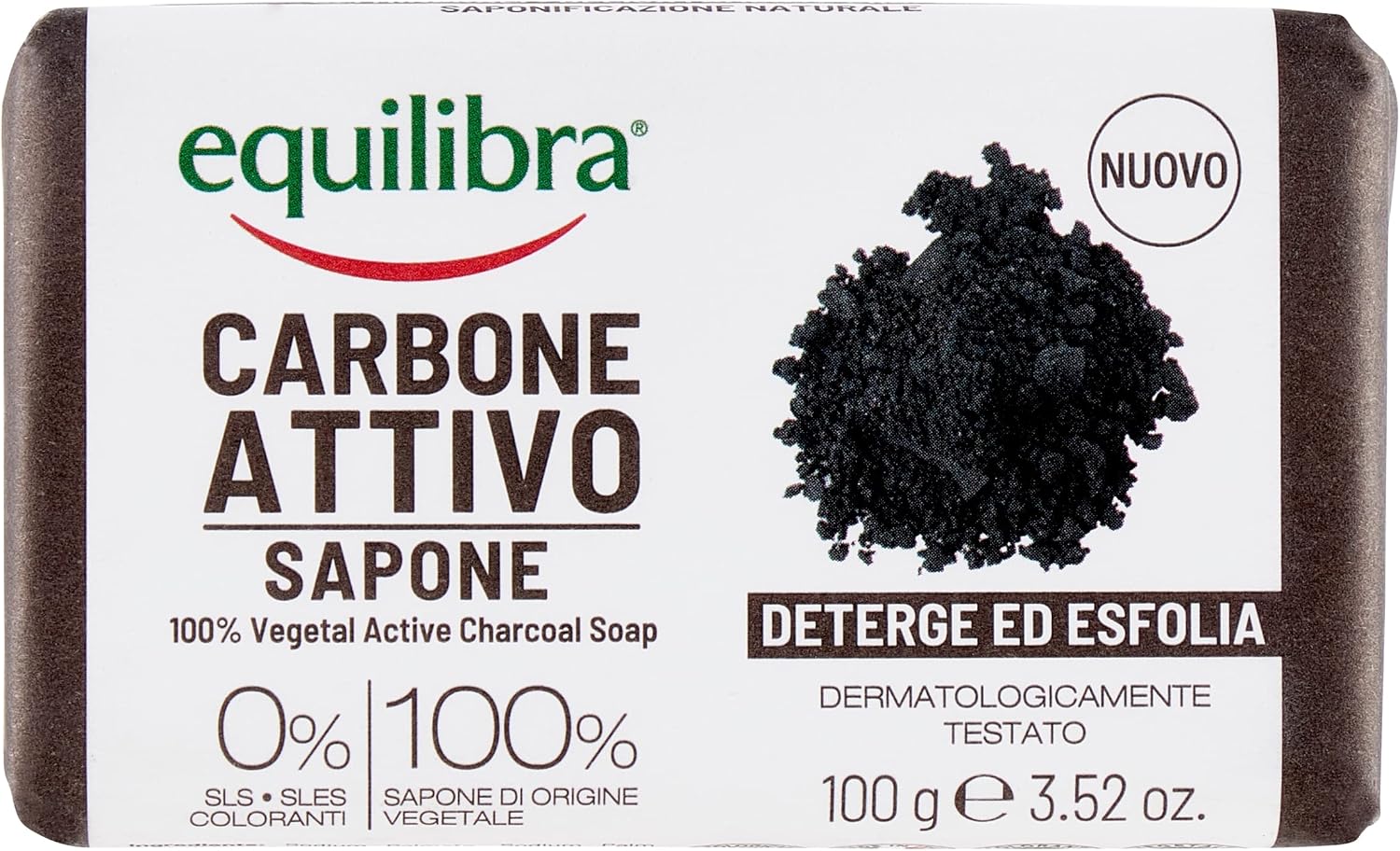 Thumbnail 1 de Equilibra Carbone Attivo Sapone 100% vegetale (100 g) – pacco da 12