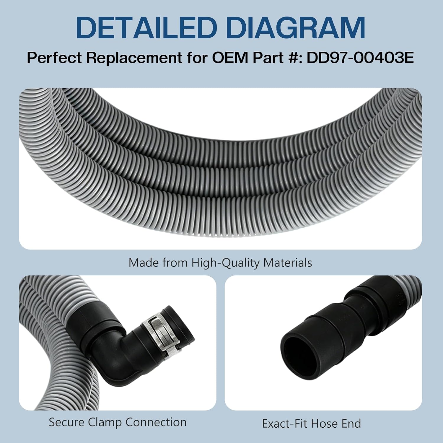 Detalle 2 de DD97-00403E Dishwasher Drain Hose Assembly