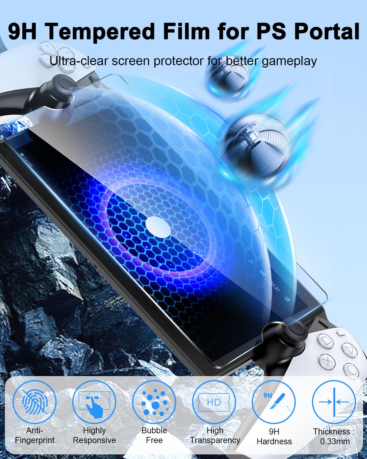 Thumbnail 6 de KOVA 13 in 1 Accessories Set for PlayStation Portal Remote Player (Blue) with Carrying Case, Charging Dock, TPU Shell, Screen Protectors & More