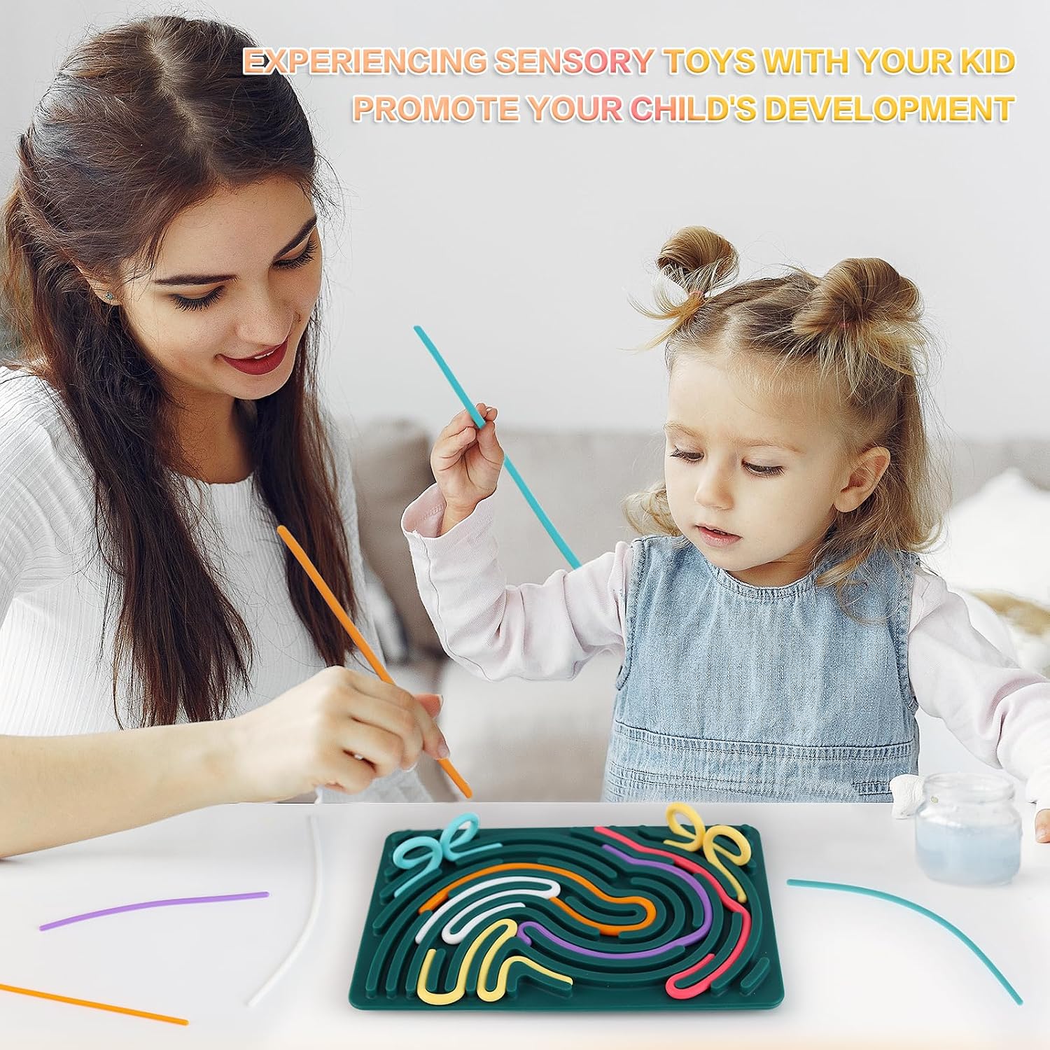 Thumbnail 5 de ddLUCK Sensory Activity Board 6-colour silicone fidget toy