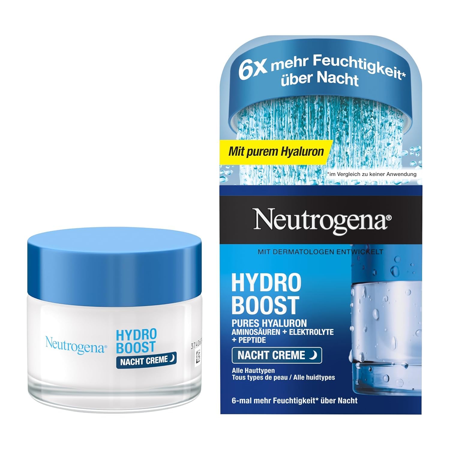 Detalle de Neutrogena Hydro Boost Nachtcreme 50 ml Gesichtscreme
