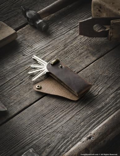 Detalle de Crazy Horse Craft Schlüsselanhänger Leder – Schlüsseletui Organizer Halter