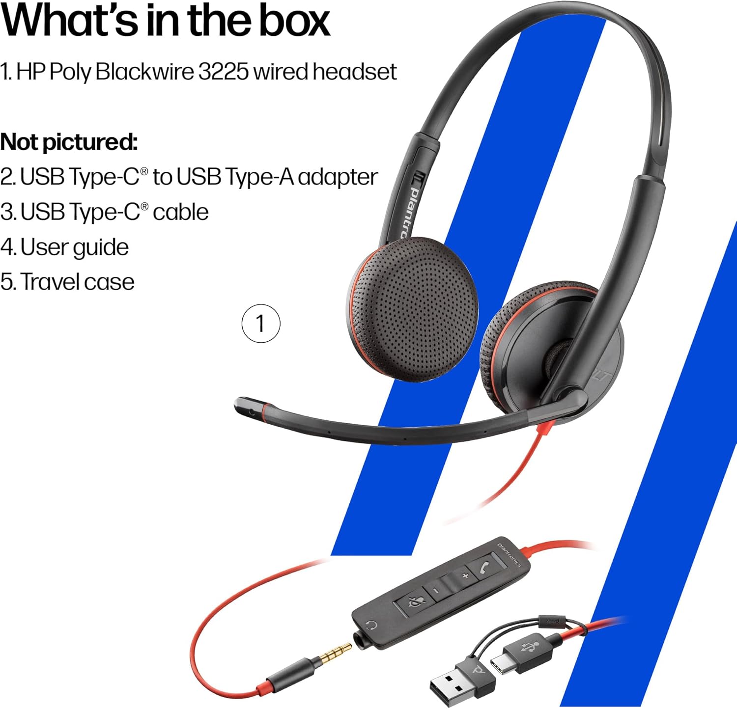 Thumbnail 6 de HP Poly Blackwire 3225 Wired Headset for PC & calls