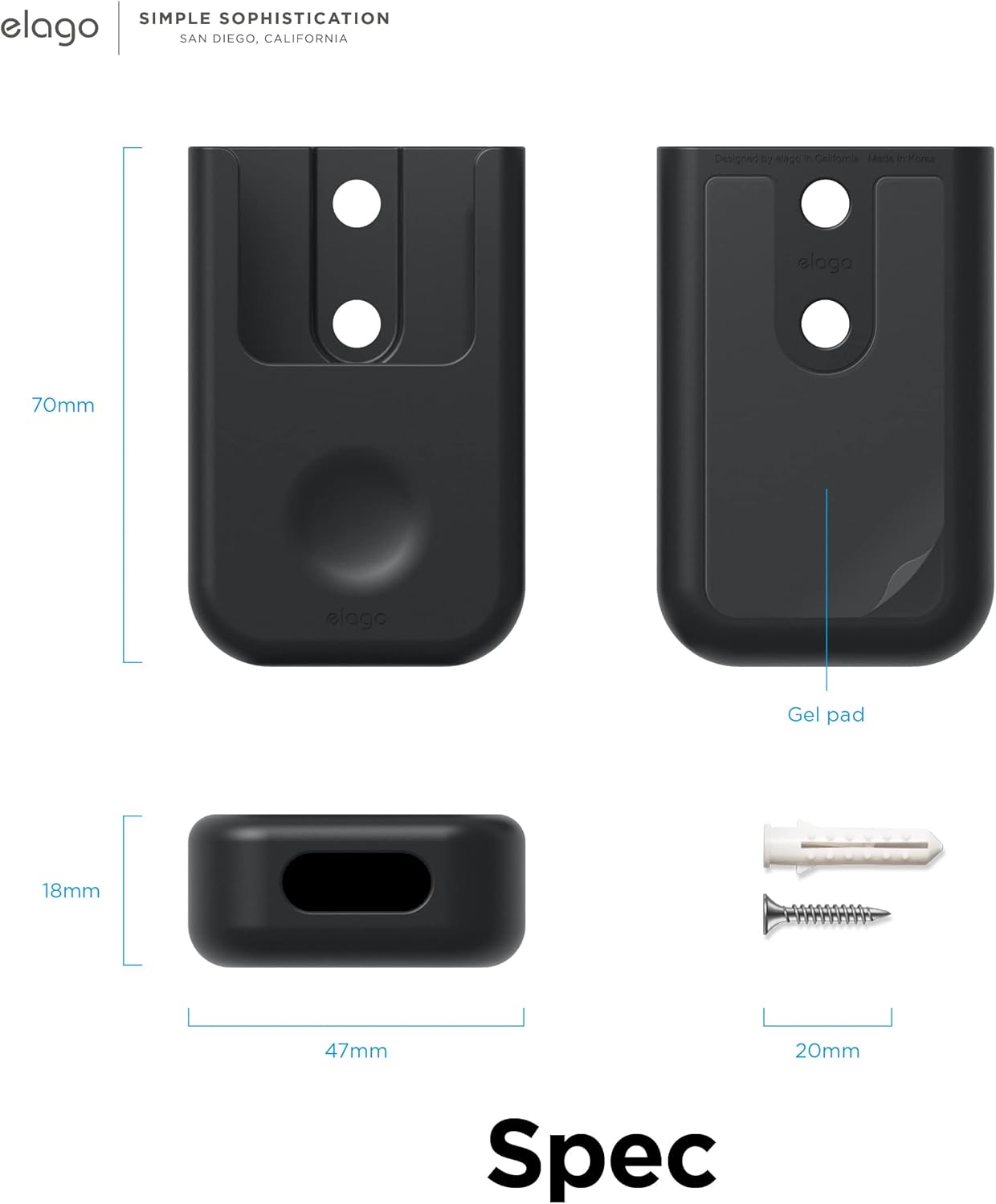 Thumbnail 6 de elago Support Télécommande pour Apple TV 4K Siri Remote (2e/3e génération) – noir