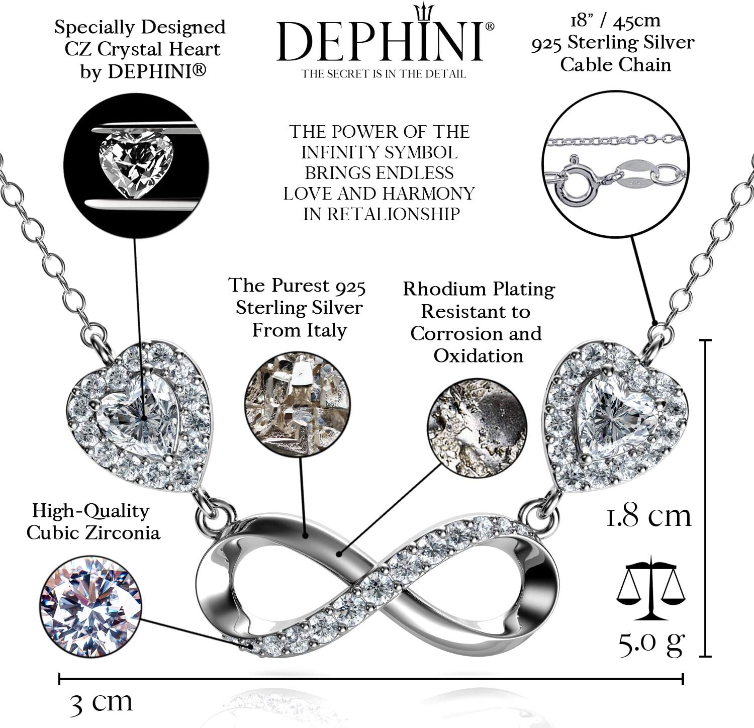 Detalle 2 de DEPHINI Collana Cuore Argento 925