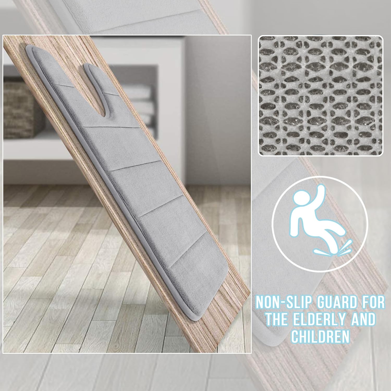 Thumbnail 5 de Yimobra Memory Foam Toilet Bath Mat U-Shaped 24x20 in ๐ฝ