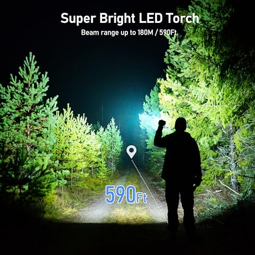 Detalle de Blukar Lampe Torche LED Rechargeable 2000 Lumen — Puissance et polyvalence en poche