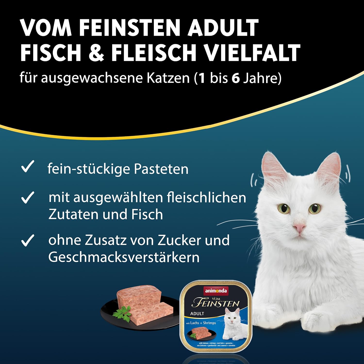 Thumbnail 1 de Animonda Vom Feinsten Adult Fisch & Fleisch Vielfalt – Nassfutter für ausgewachsene Katzen