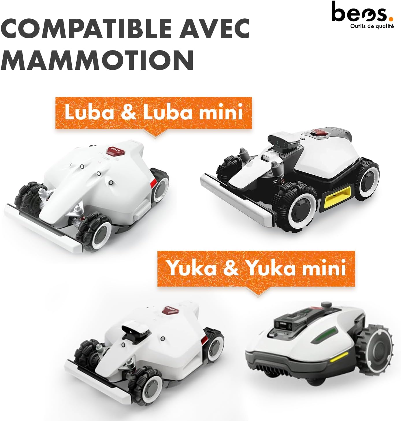 Thumbnail 1 de BEOS 36 x Lames de Rechange Premium Titan avec vis de sécurité pour Mammotion (LUBA, LUBA 2, YUKA, LUBA Mini & YUKA Mini)