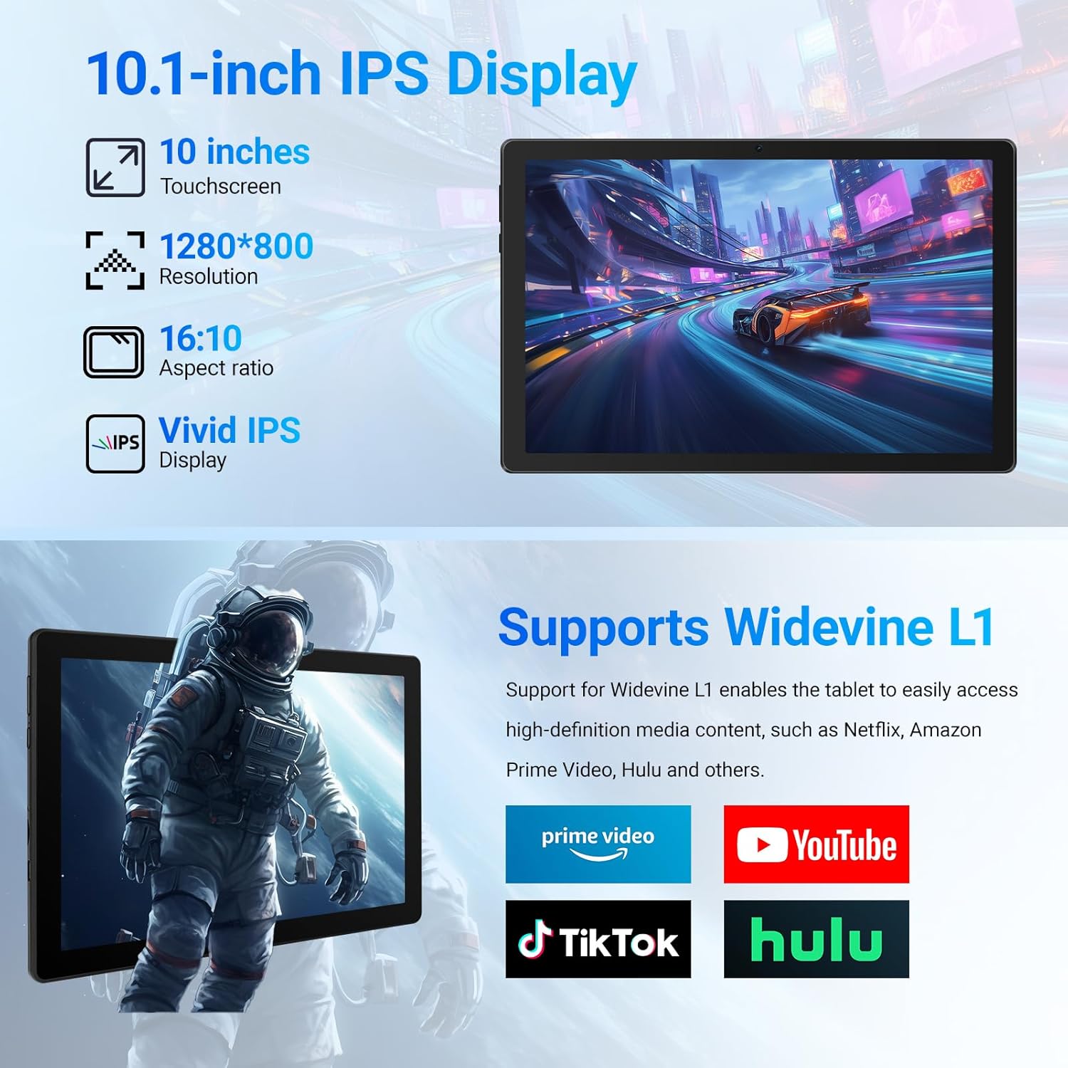 Thumbnail 3 de Gleeso Tablet 10 inch with Android 15 and Octa-Core Performance
