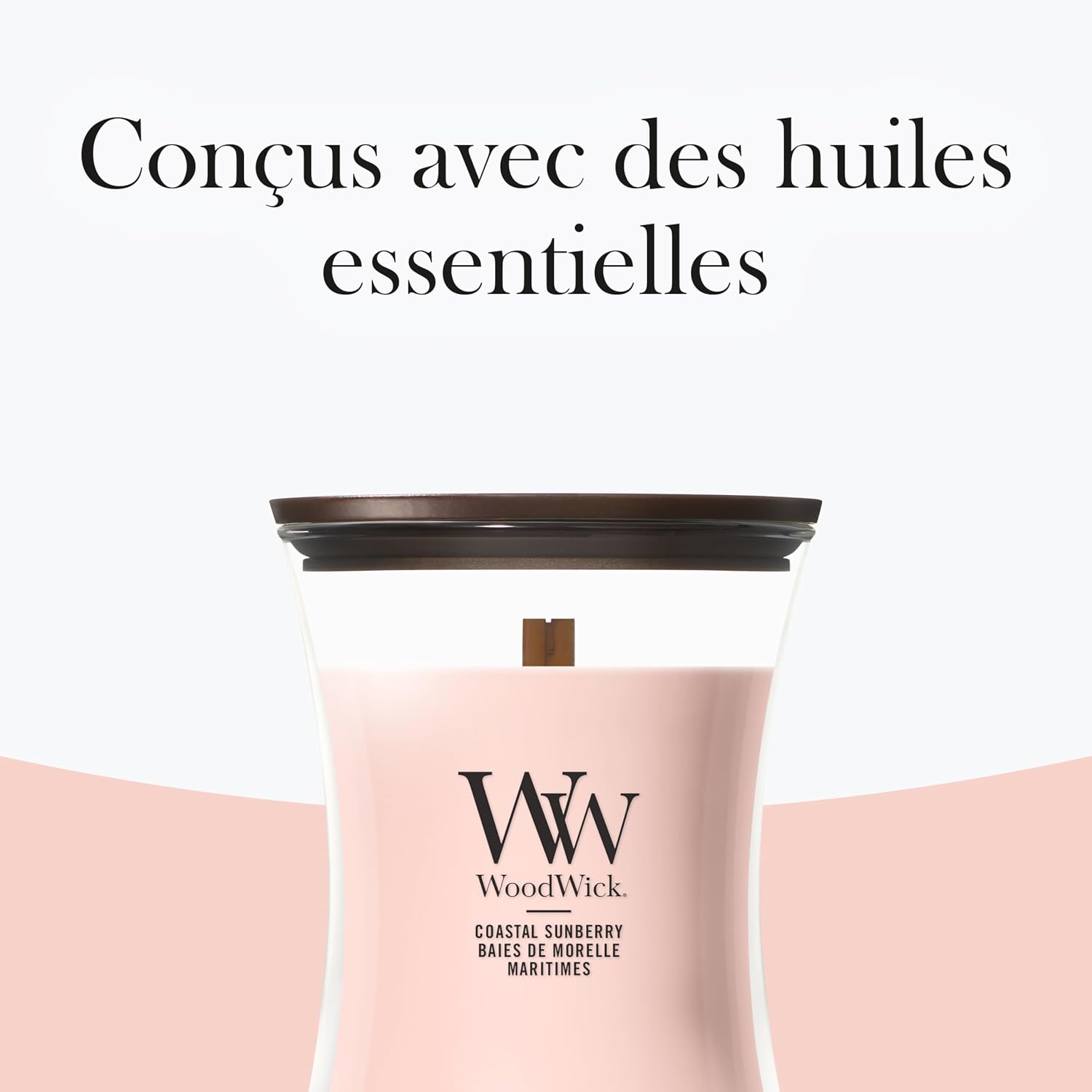 Detalle 2 de WoodWick Bougie Moyenne Baie Soleil Côtier — un cadeau élégant pour femmes