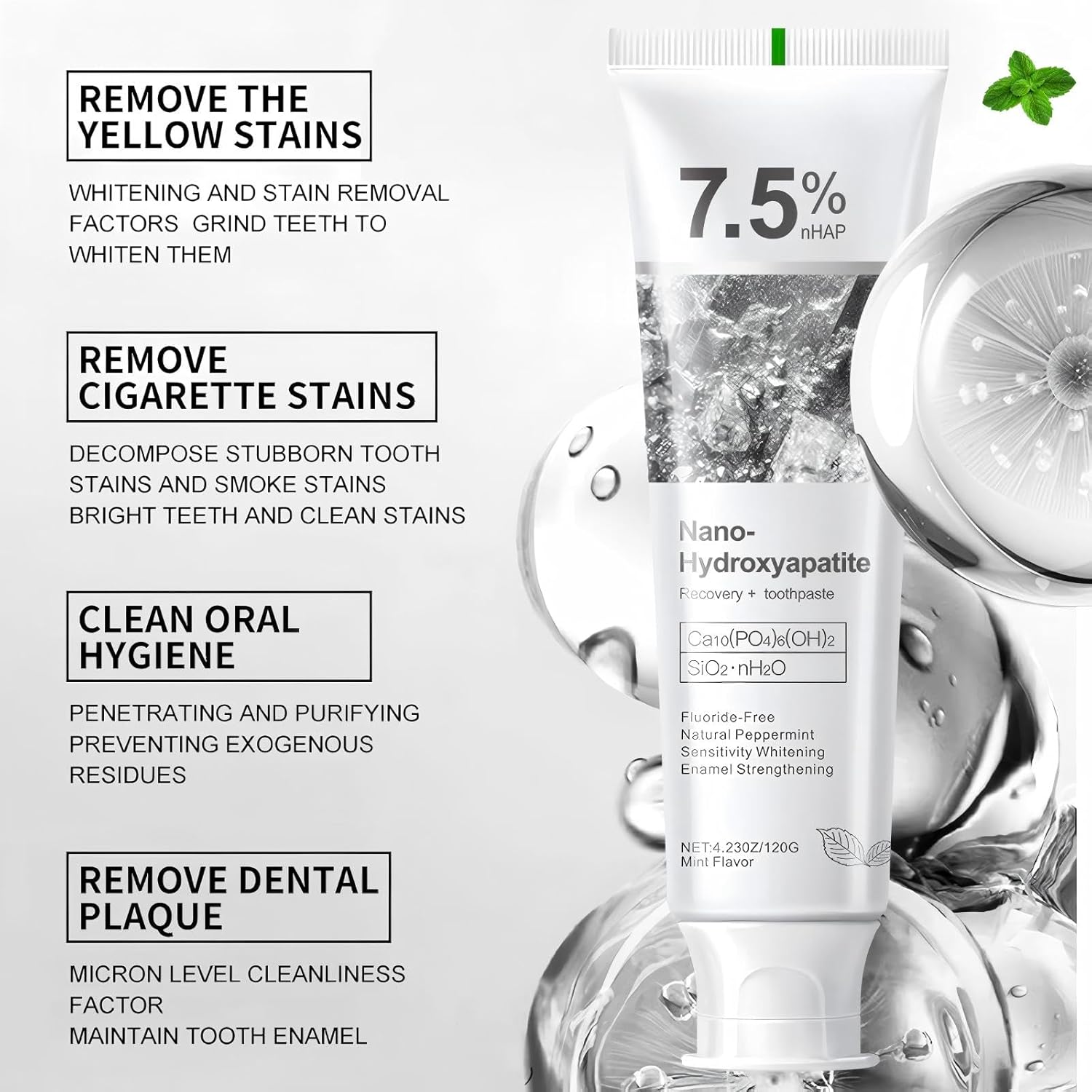 Thumbnail 1 de 7.5% Hydroxyapatite toothpaste for enamel care