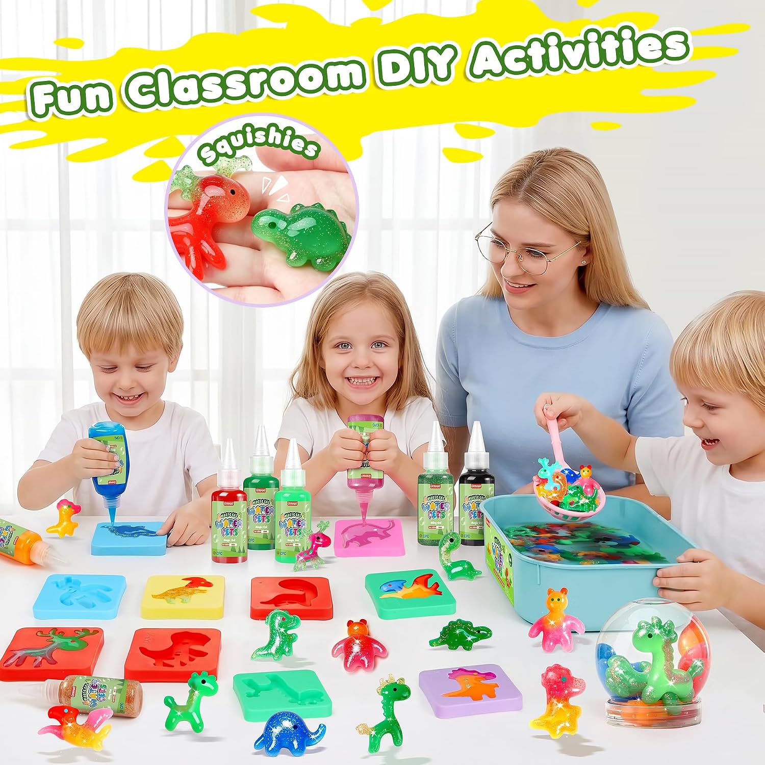 Detalle 1 de Aqua Fairy Water Gel Kit, DIY Squishy Maker with 12 Gels and 10 Molds