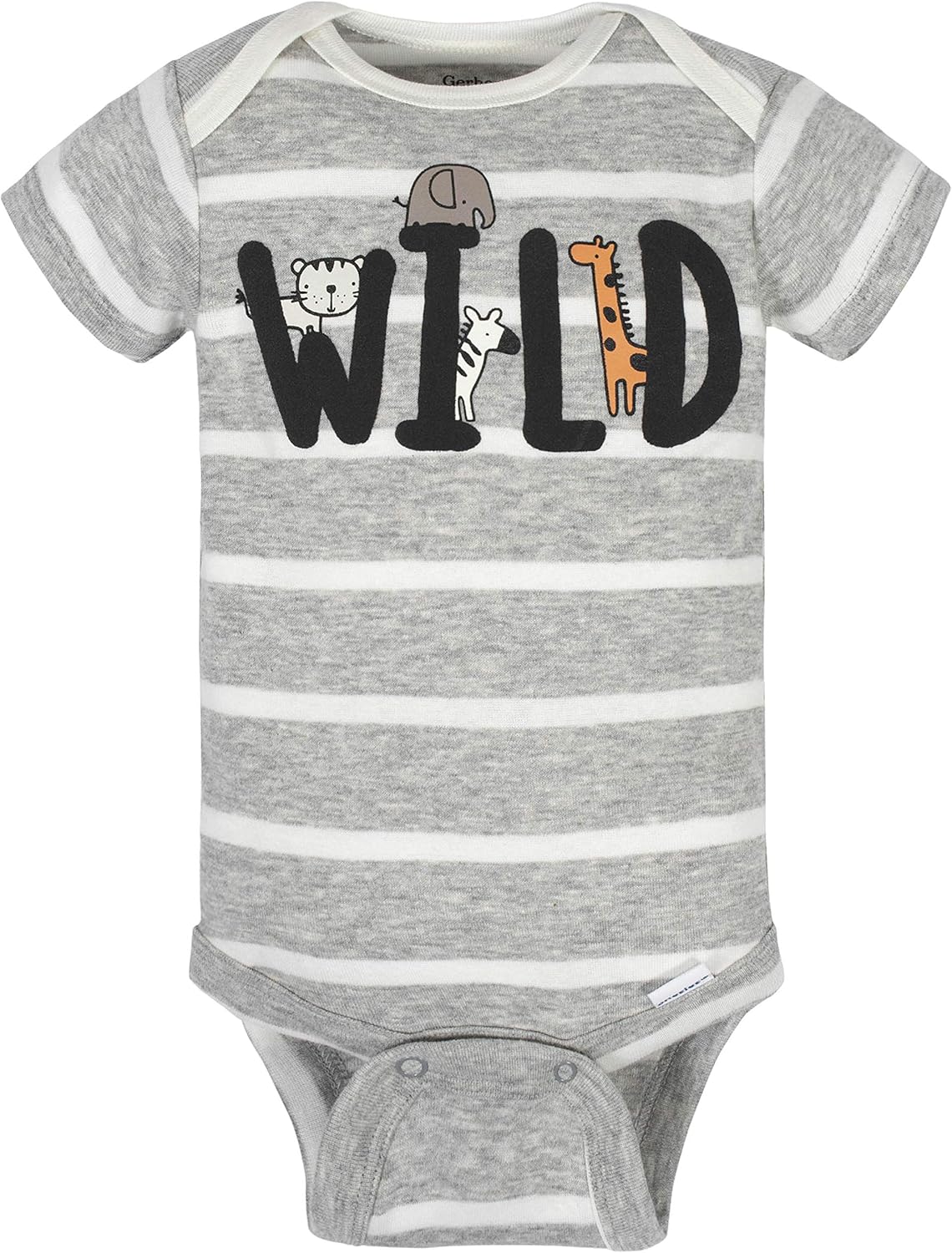 Detalle 2 de Gerber Lot de 8 bodies à manches courtes pour bébé garçon, motif jungle