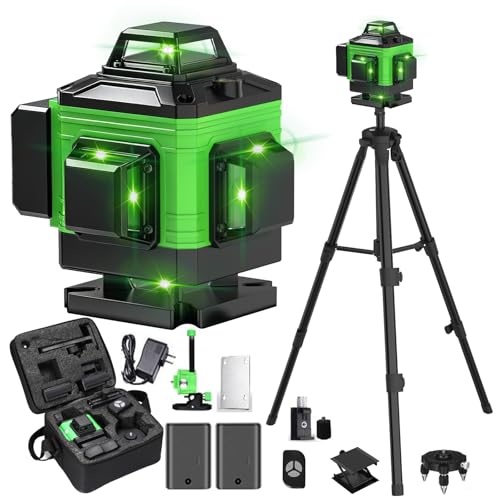 Detalle de Nivel láser autonivelante 360° X 4D NUMNER con 16 líneas y control remoto (verde) con trípode
