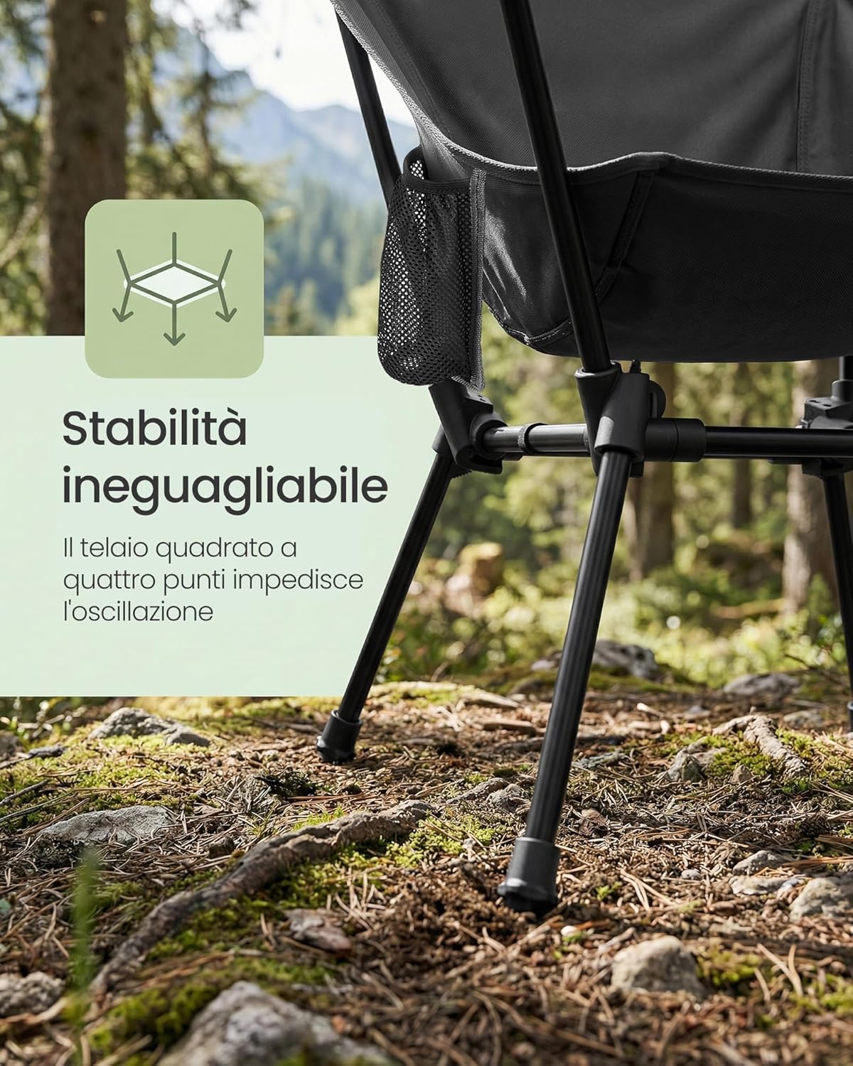 Thumbnail 2 de Songmics Sedie da Campeggio – Set da 2 Sedie da Esterno, Altezza Regolabile, Struttura in Acciaio, Portata 150 kg, Nero (GCB052BZ01)