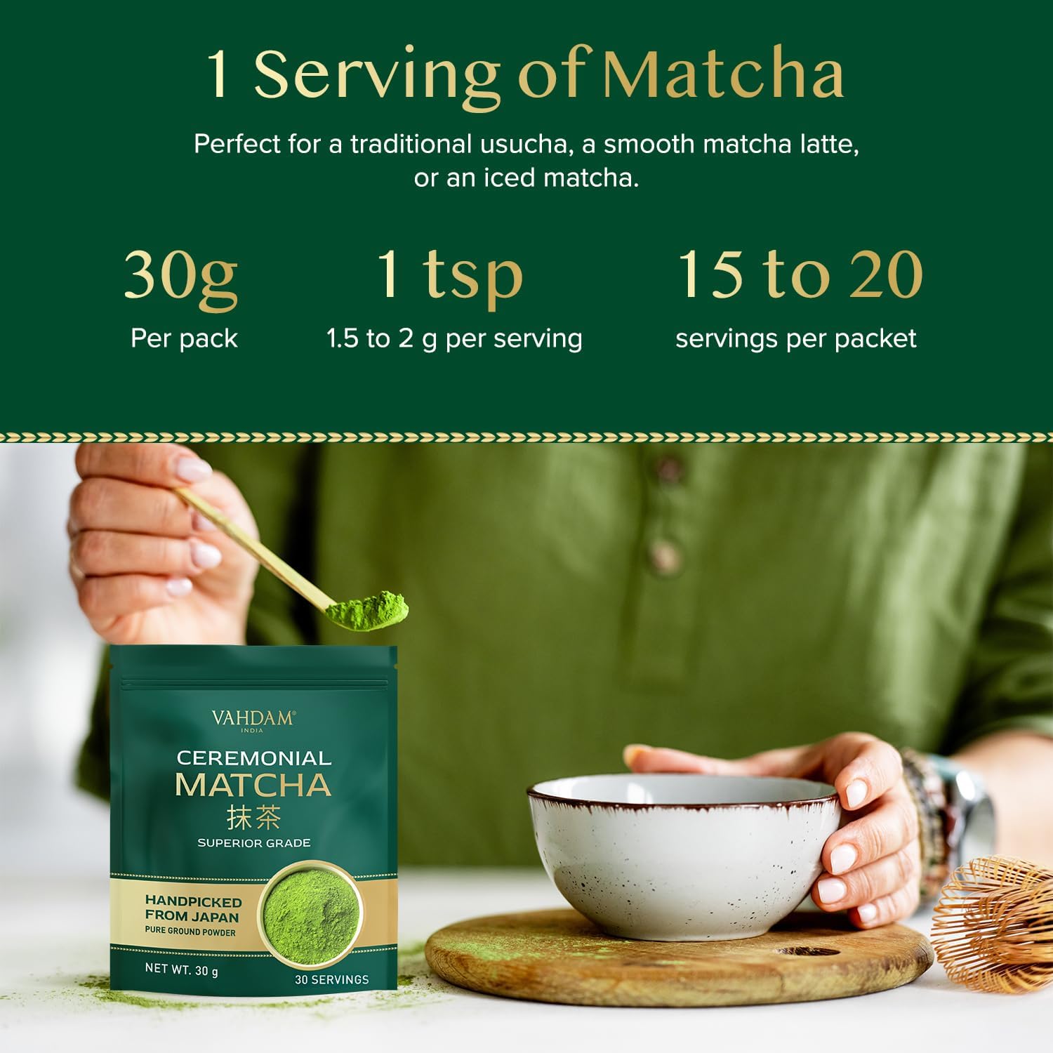 Thumbnail 6 de VAHDAM Matcha Ceremonial Grade 30g