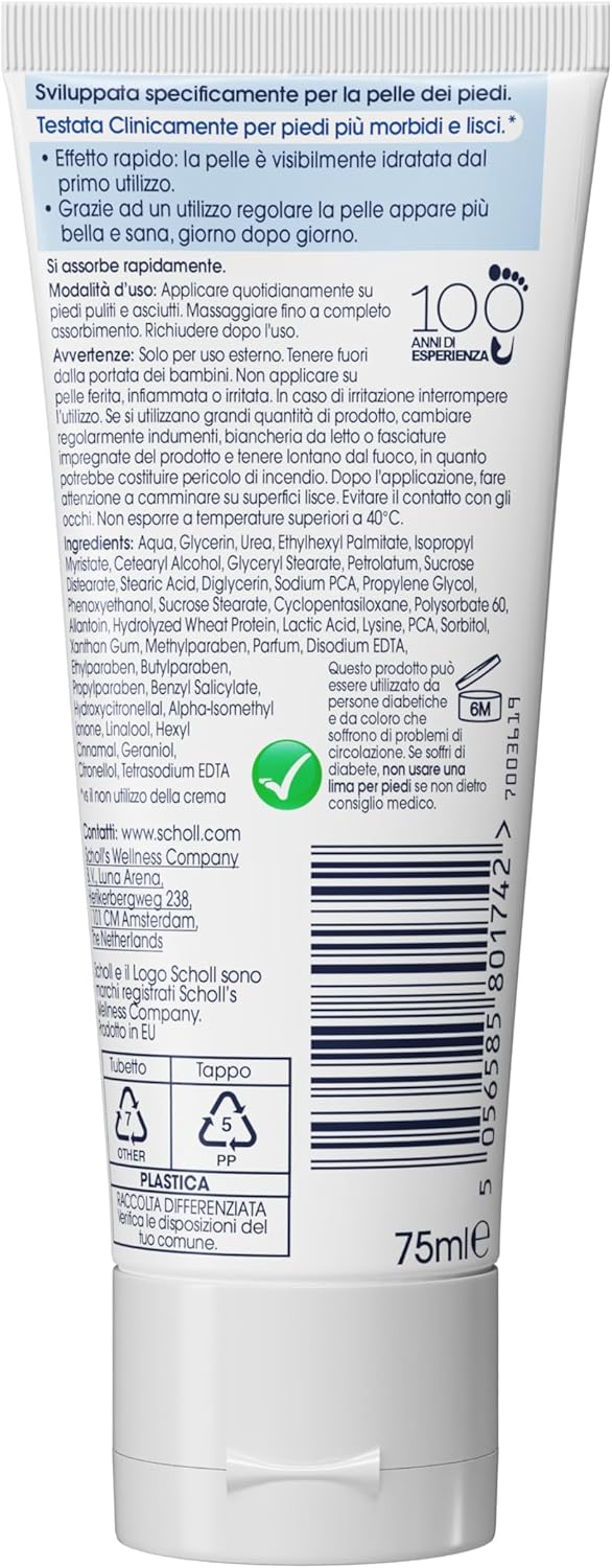 Detalle 2 de Scholl Hydration Boost crema piedi 75 ml 🦶