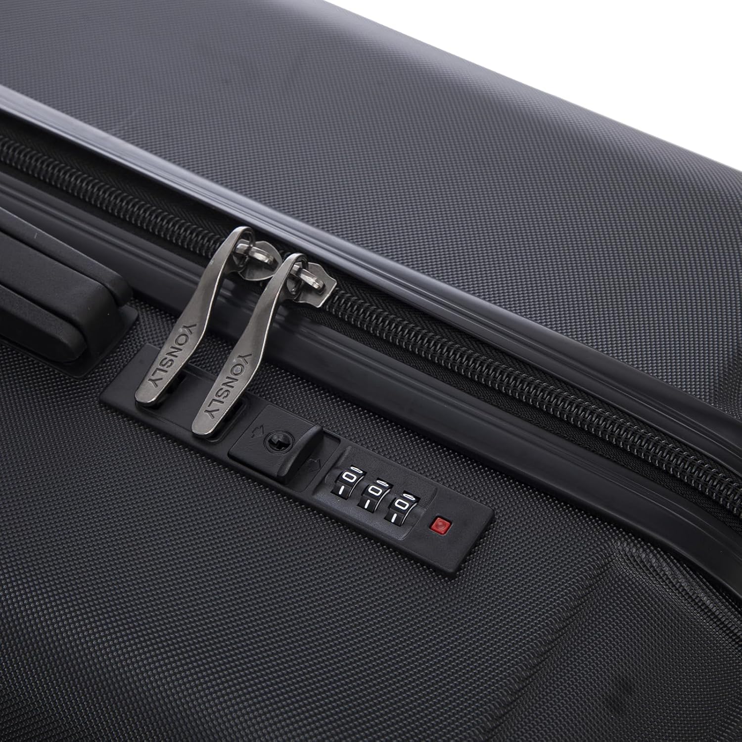 Detalle de YONSLY Koffer Trolley Reisekoffer - Hartschale ABS, 360° Rollen, Zahlenschloss, Weicher Gummigriff, L | Schwarz