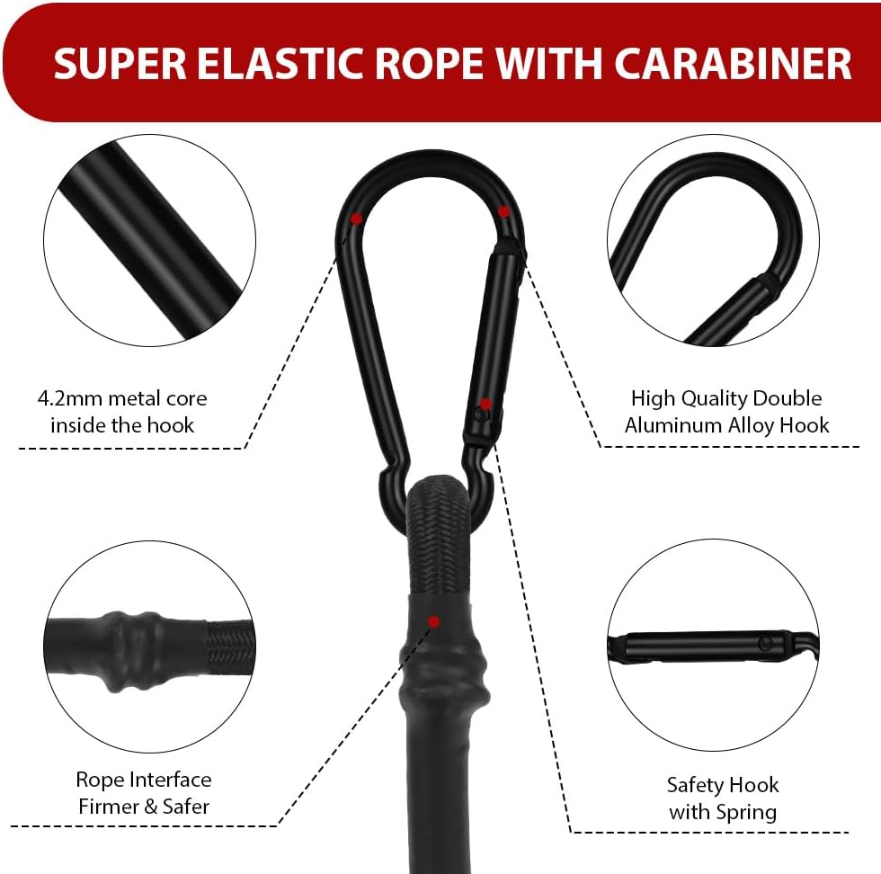 Thumbnail 2 de Adiwo Corde Elastiche con Ganci 60 cm – Set da 4 corde per fissaggio sicuro