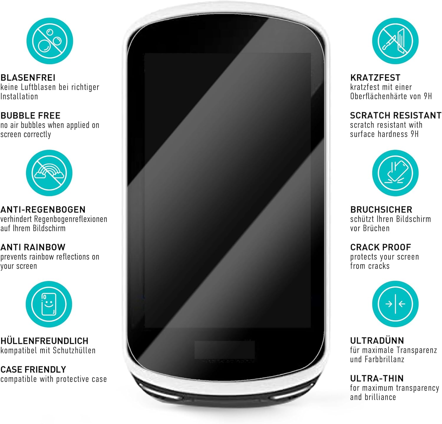 Thumbnail 4 de SmarTect tempered-glass screen protector for Garmin Edge 1030 / Edge 1030 Plus, 3-pack