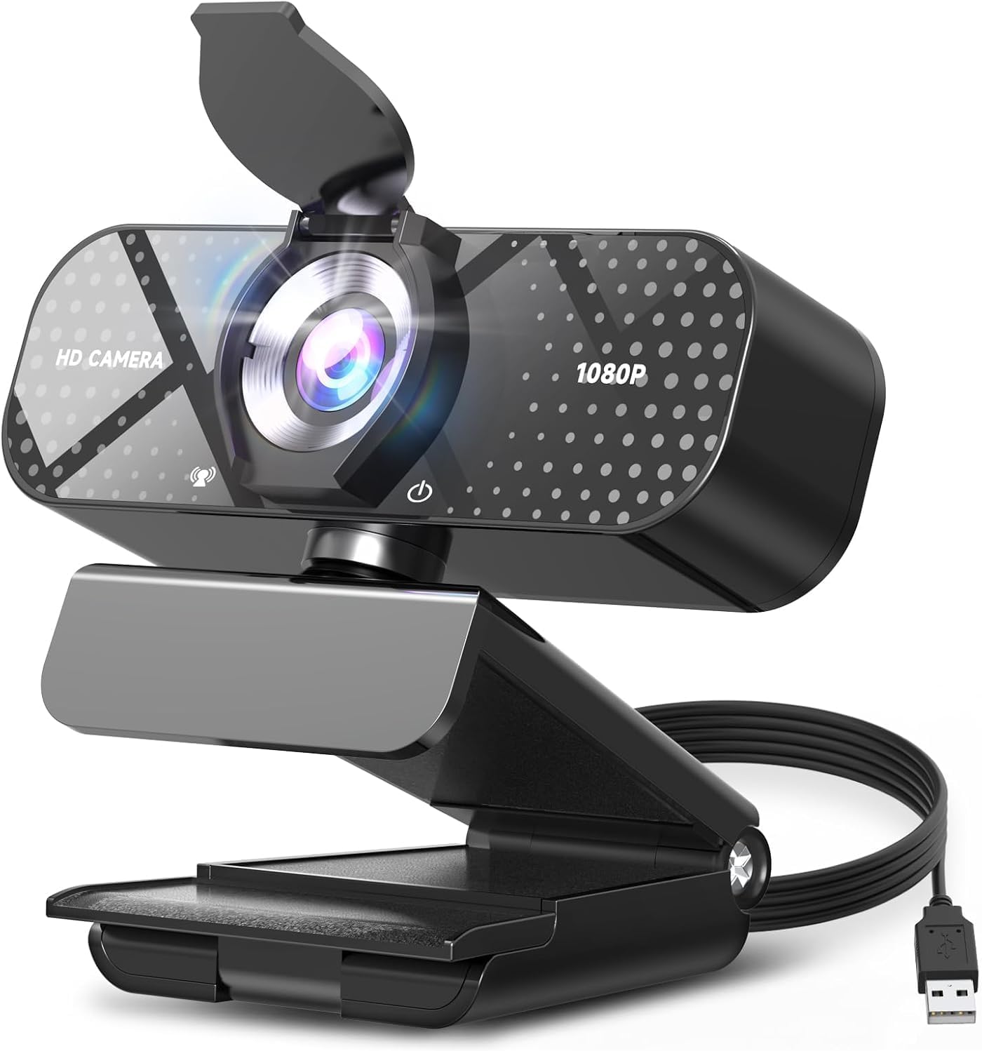 Detalle de TRAUSI 1080P HD Webcam with Microphone: Clear video, quiet audio and privacy at a great price