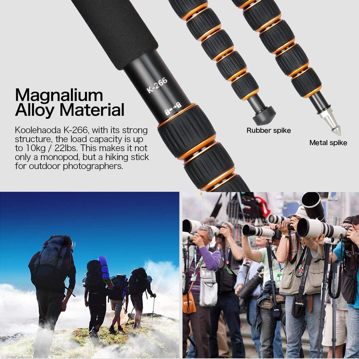 Thumbnail 5 de Koolehaoda 6 Sections Monopod: Portable Aluminium Monopod with 156 cm Reach