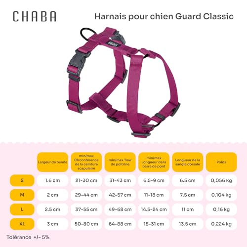 Detalle de Chaba Harnais Guard pour Petit Chien - 5 Points, Anti-Traction, Taille M, Bordeaux