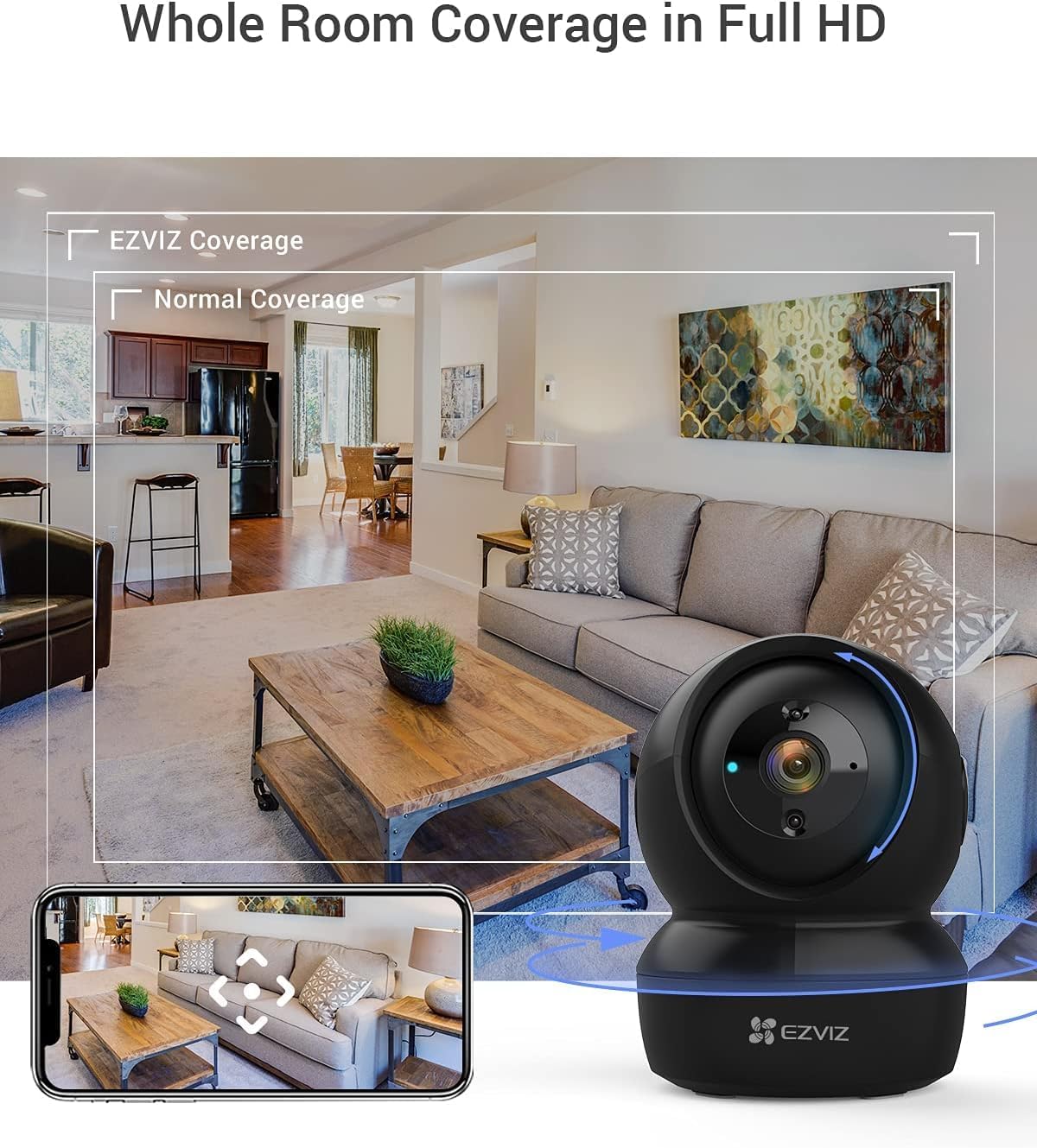 Thumbnail 2 de EZVIZ C6N Telecamera Wi‑Fi Interna 1080p con Pan/Tilt/Zoom, 360° e Visione Notturna – Audio Bi‑direzionale, Alexa