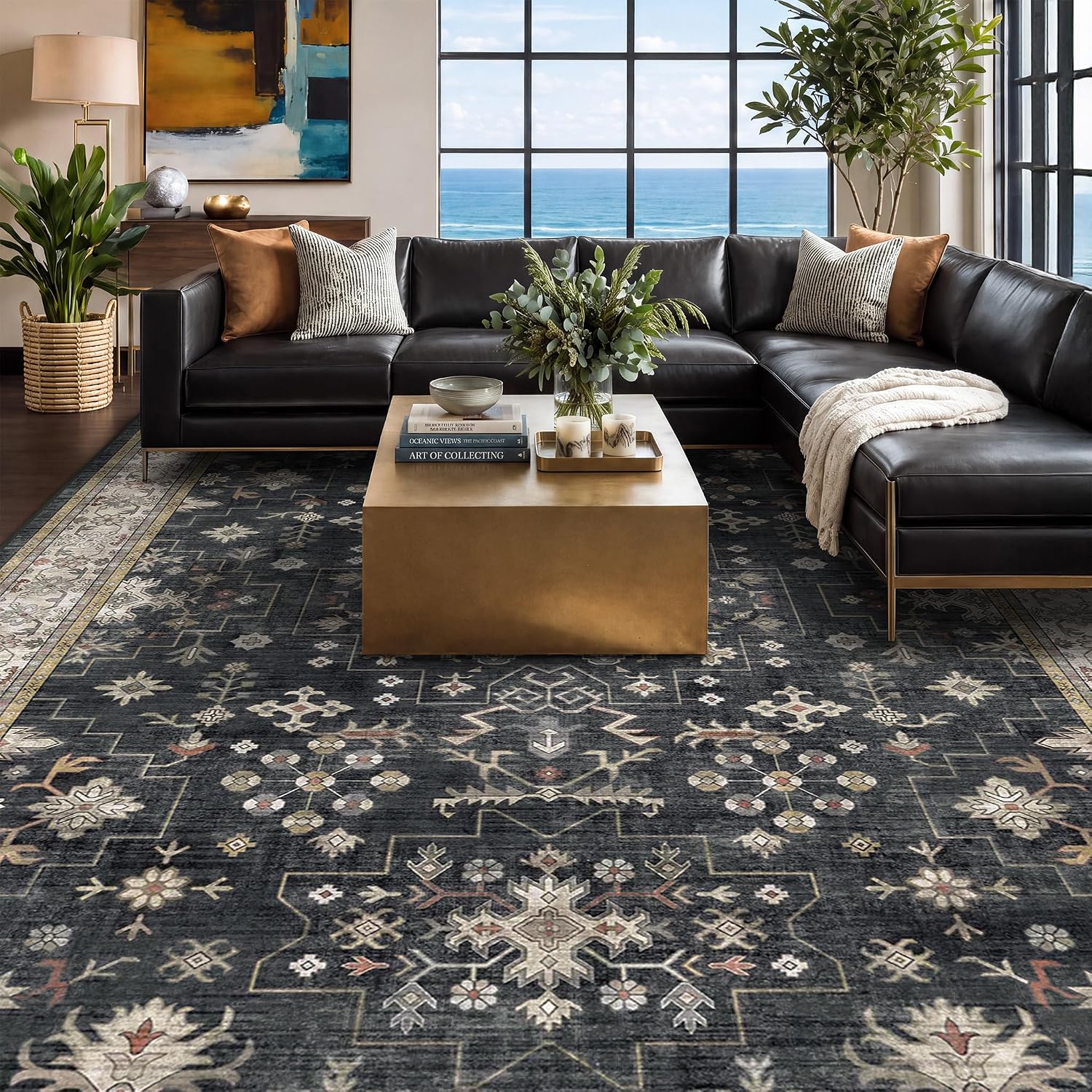 Thumbnail 2 de Hazo Haus 6×9 Rug — Boho Short Pile Dining Area Rug