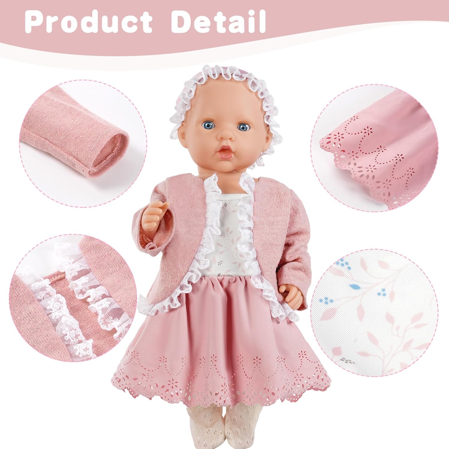 Detalle 2 de Aolso Conjunto Ropa para Muñecas 35-45 cm 👗 Rosa