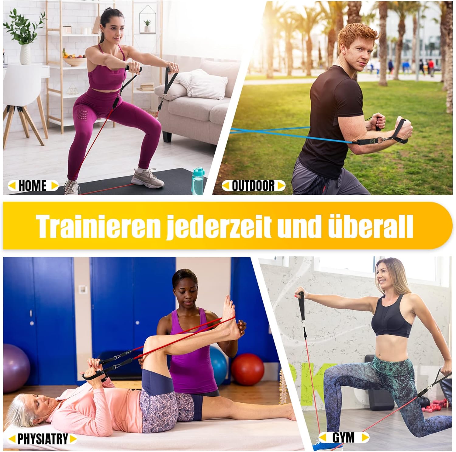 Thumbnail 6 de Resistance Bands Set 5 Stufen 150 lbs 🏋