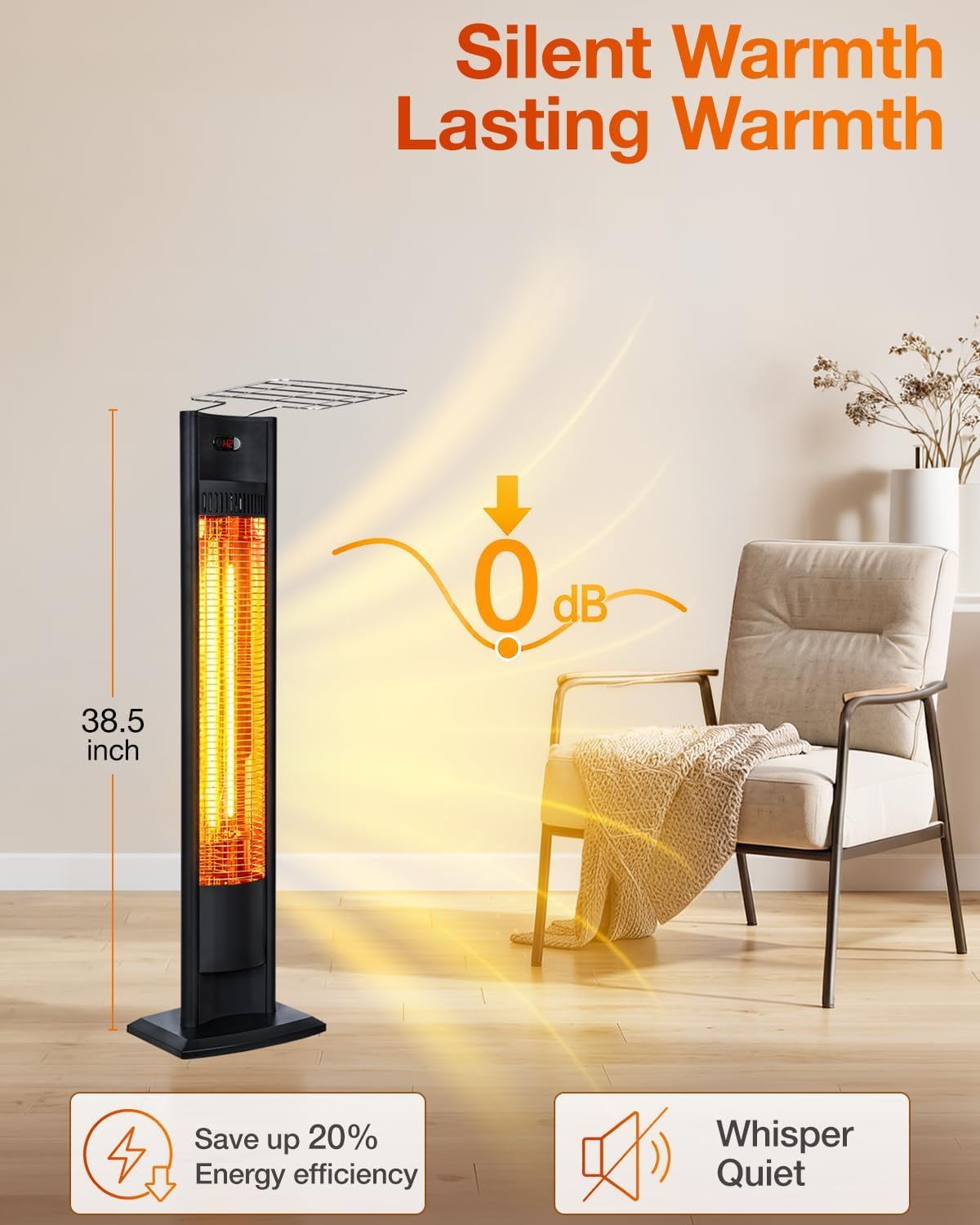 Thumbnail 1 de hykolity Electric Patio Heater 38.5-Inch