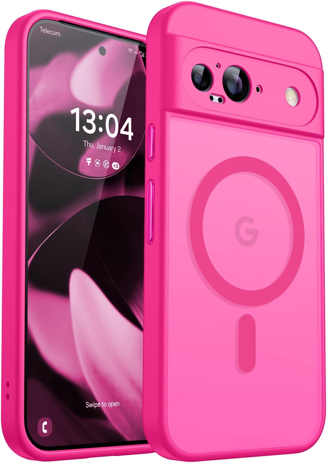 Detalle de CANSHN Magnetica Cover per Google Pixel 9 (6.3") - Rosa Calda, Traslucida Opaca