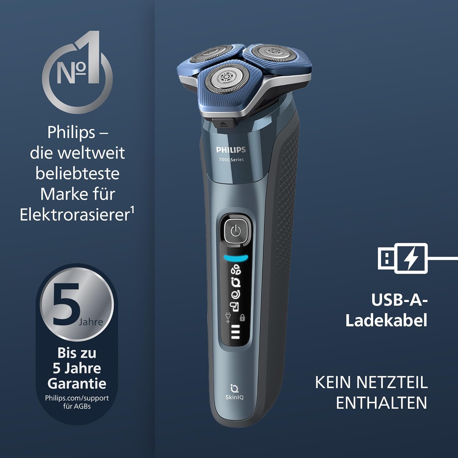 Detalle 2 de PHILIPS Shaver S7000 Elektrischer Nass- & Trockenrasierer