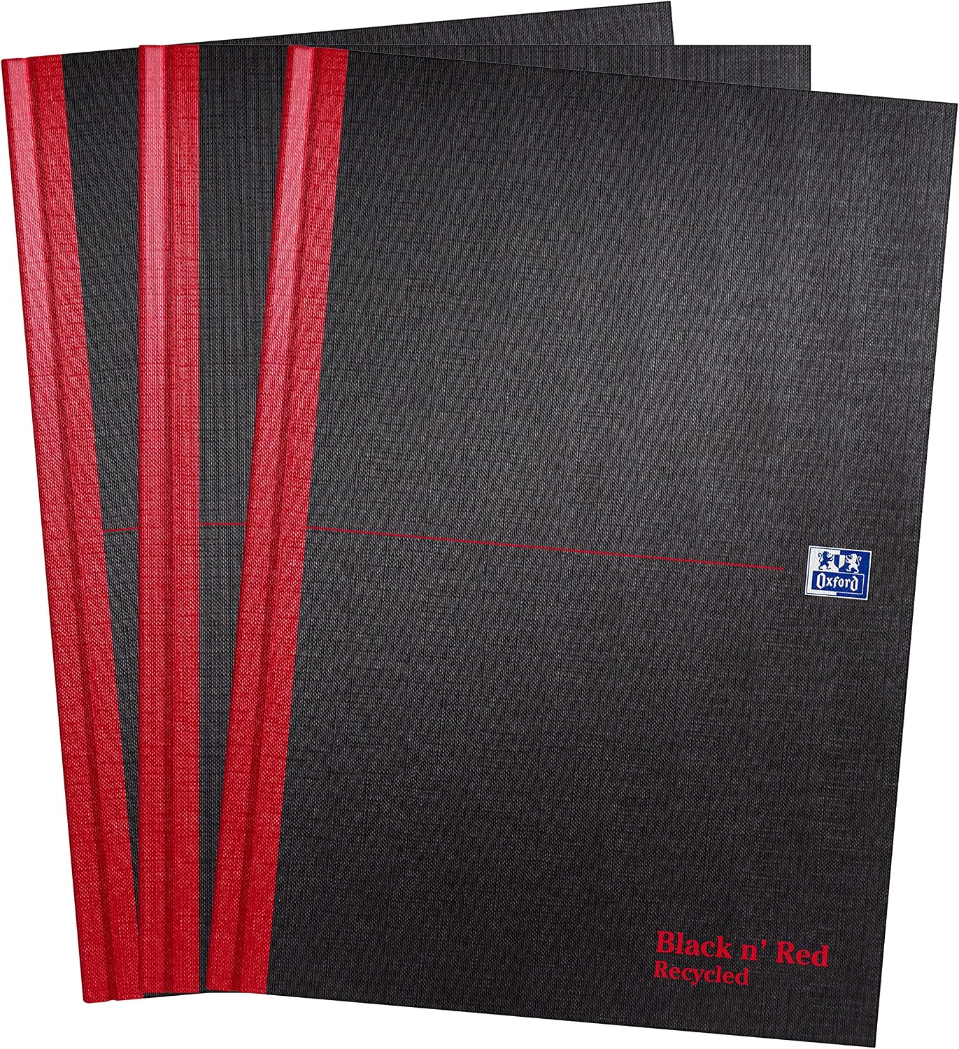 Thumbnail 6 de Oxford Black n' Red A5 Notebook – Hardback Casebound, Ruled, 192 Pages (Pack of 3)