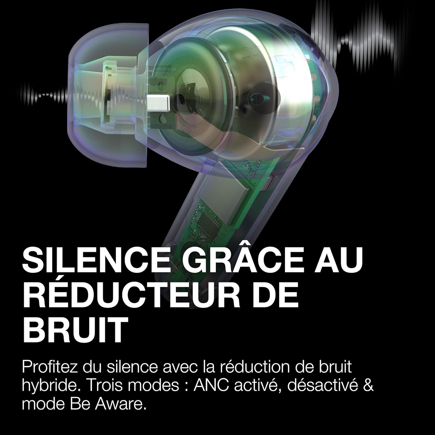 Thumbnail 2 de JLab JBuds Pods ANC : écouteurs True Wireless intra-auriculaires avec réduction de bruit hybride, multipoint et autonomie 56+ h