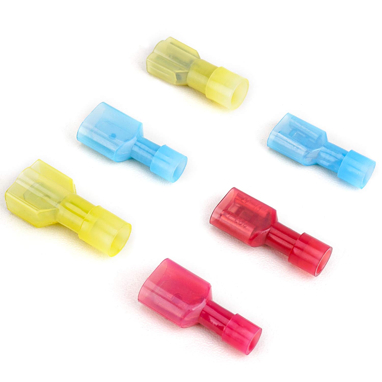 Detalle de TICONN TICONN-244-NL200 Spade Connector Kit, 200-Piece Nylon-Insulated Crimp Terminals