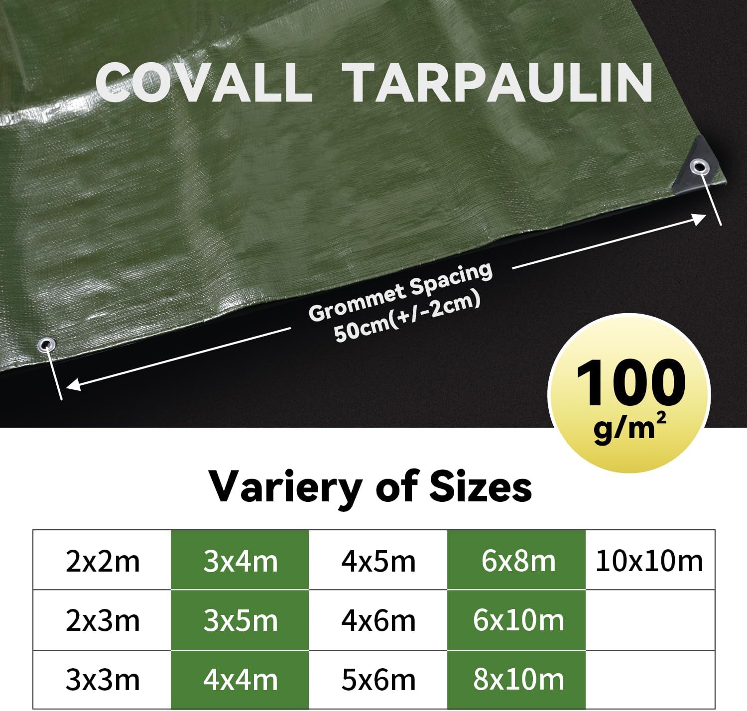 Thumbnail 4 de COVALL tarp 4m x 5m UV tear resistant