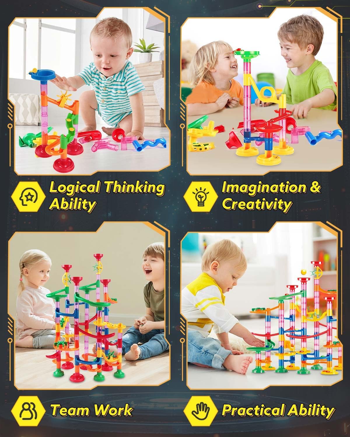 Detalle de E-SMARTER Marble Run 133p: Marble Rush with Exquisite Packaging